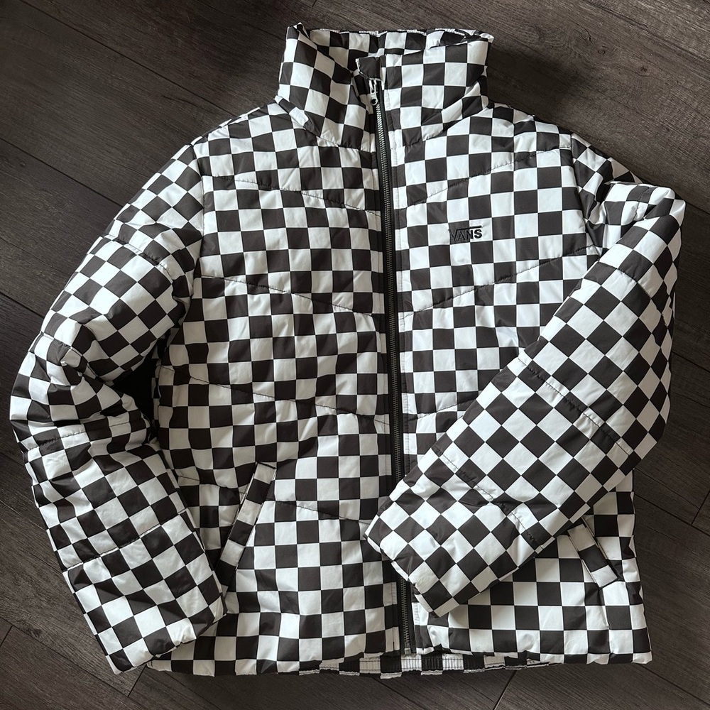 Vans Black & White Checkerboard Puffer Jacket